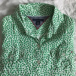 Tommy Hilfiger Green Leaf Long Sleeve Button Down
